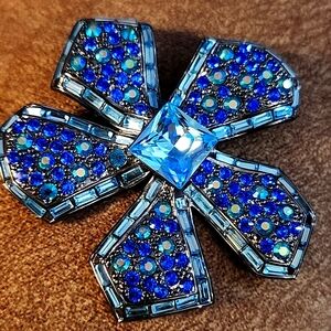 Givenchy blue crystal brooch